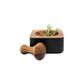 Eclipse Square Pestle & Mortar In Black And Acacia 140 X 140 X 70mm