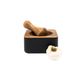 Eclipse Square Pestle & Mortar In Black And Acacia 140 X 140 X 70mm