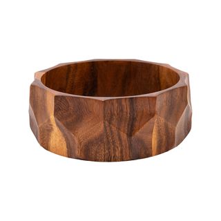 Large Chunky Geometric Bowl In Acacia