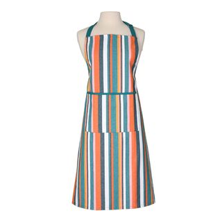 Striped Recycled Cotton Adult Apron - Teal