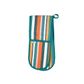 Striped Recycled Cotton Double Oven Gloves - Teal