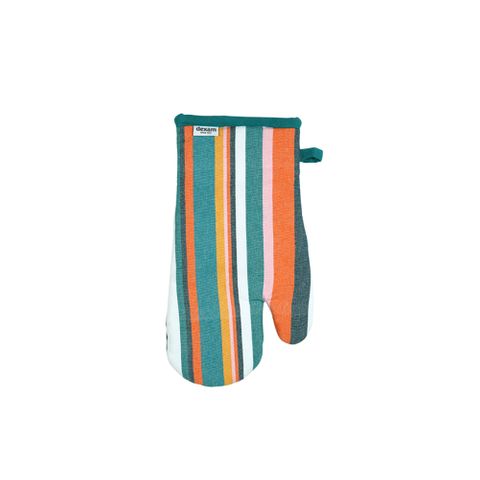 Striped Recycled Cotton Gauntlet - Teal