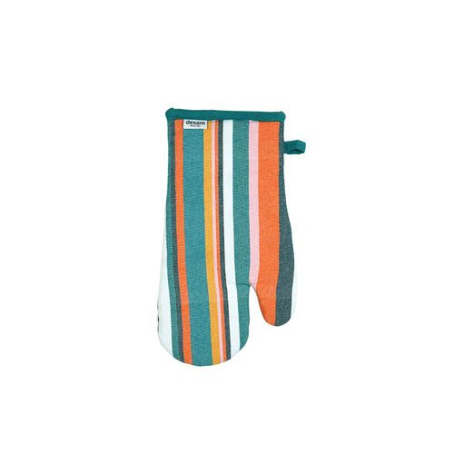 Striped Recycled Cotton Gauntlet - Teal