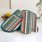Striped Recycled Cotton Gauntlet - Teal