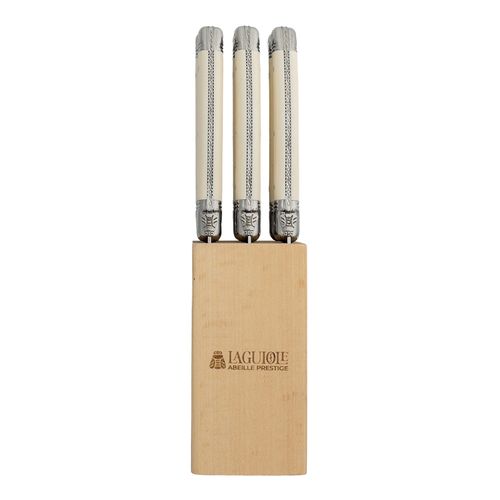 Laguiole Steak Knife Block Set 6 Ivory