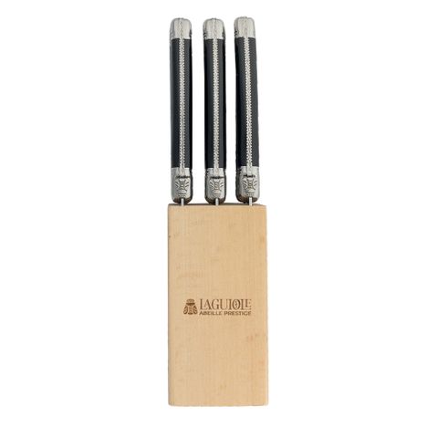 Laguiole Steak Knife Block Set 6 Black
