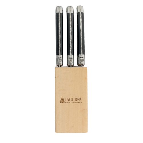 Laguiole Steak Knife Block Set 6 Black