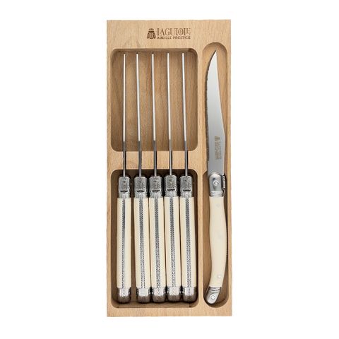 Laguiole Steak Knife Set 6 Ivory