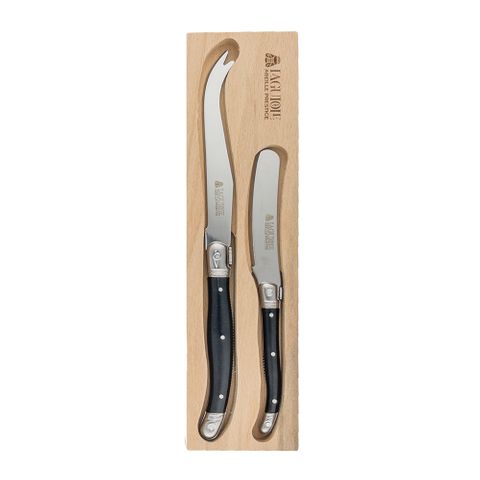 Laguiole Cheese Knife/spreader 2pc Black