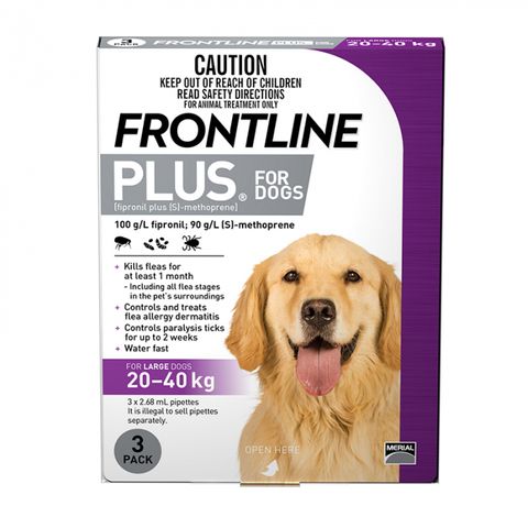 FRONTLINE PLUS Dog Large Purple 20-40kg 3pk