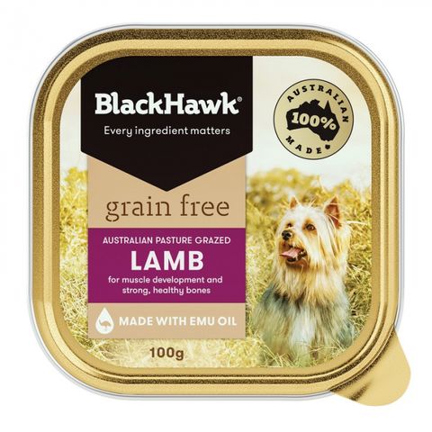 BLACKHAWK Dog Grain Free Lamb 9 x100g