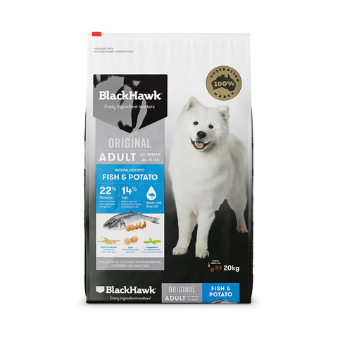 BLACKHAWK Dog Adult Fish/Potato 20kg