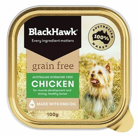 BLACKHAWK Dog Grain Free Chicken 9 x100g