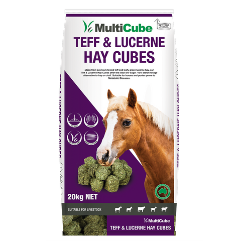 MULTICUBE Hay CubesTeff and Lucerne 20Kg Bags  (50)