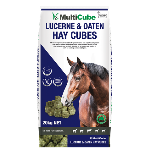 MULTICUBE Hay Cubes Lucerne and Oaten 20Kg Bags   (50)