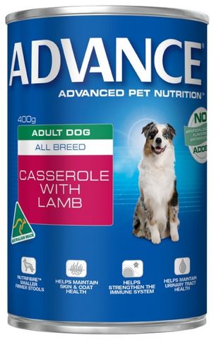 ADVANCE Adult All Breed 12x400g Casserole with Lamb