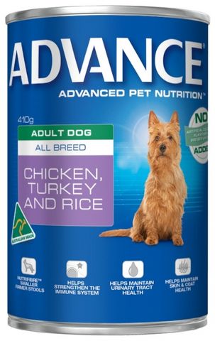 ADVANCE Adult All Breed 12x410g Chicken Turkey & Rice