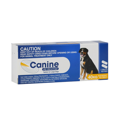 Canine all 2025 wormer 40kg