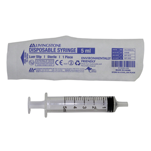 LIVINGSTONE Syringe 5ml x Box 100   (Slip Eccentric)