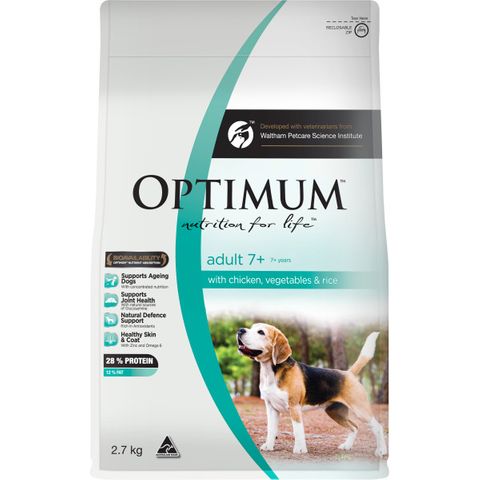 OPTIMUM DOG Adult 7+ Chicken Vegs Rice 2.7Kg