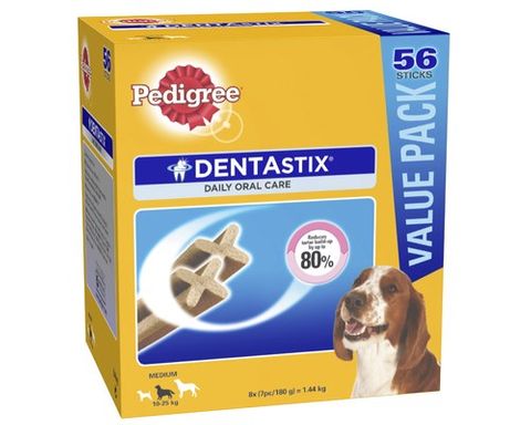 Pedigree  Dentastix Medium Dog 56 Pack 2x(8x7pc )      (787)