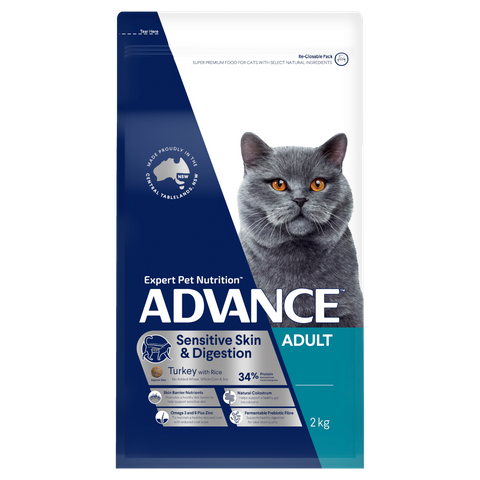 ADVANCE Sensitive Skin & Digestion Turkey w Rice 2kg