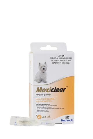 NORBROOK Moxiclear for Dogs 4-10kg 6 pack