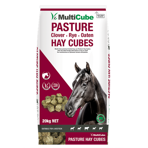 MULTICUBE Hay Cubes Clover, Rye, and Oaten 20Kg Bags   (50)