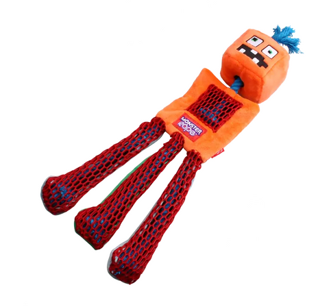 GIGWI MONSTER ROPE SQUEAKER ORANGE MEDIUM LARGE