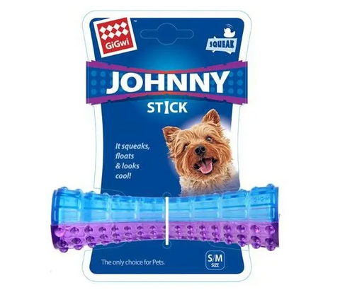 GIGWI JOHNNY STICK TRANSP PRPLE BLUE SMALL