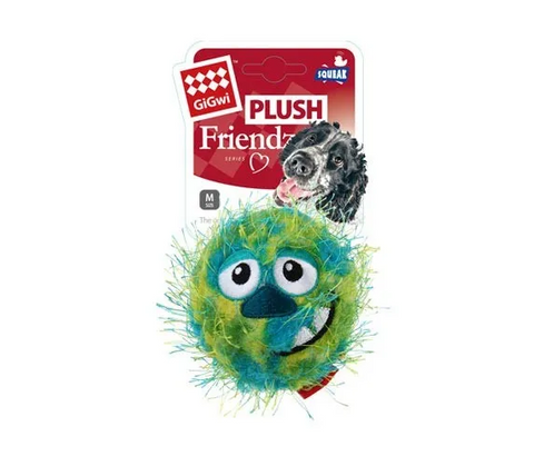 GIGWI CRAZY BALL WITH SQUEAKER GREEN BLUE MEDIUM