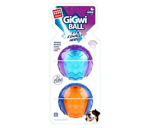 GIGWI BALL LARGE 2 PACK