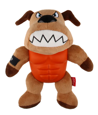 GIGWI IM HERO ARMOUR DOG PLUSH WITH SQUEAK