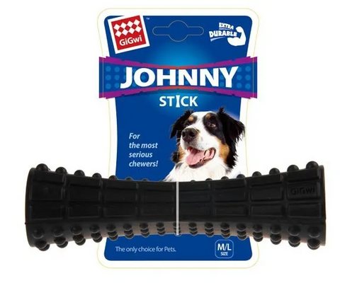 GIGWI JOHNNY STICK EX DURABLE RUBBER BLACK