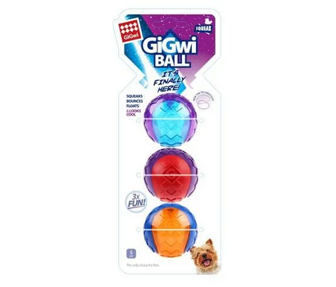 GIGWI BALL SMALL 3 PACK