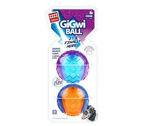 GIGWI BALL MEDIUM 2 PACK