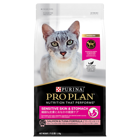 PRO PLAN Adult Cat Sensitive Skin & Stomach 1.5kg