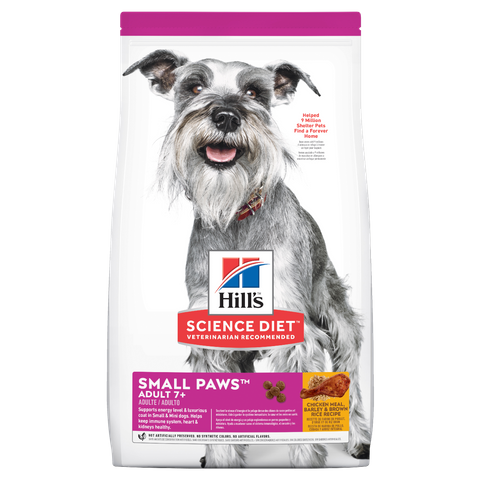 Hill's  Adult Small Paws 7+ Dry Dog Food 7.03kg