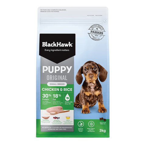 BLACKHAWK Puppy Sml Breed Chicken/Rice 3kg