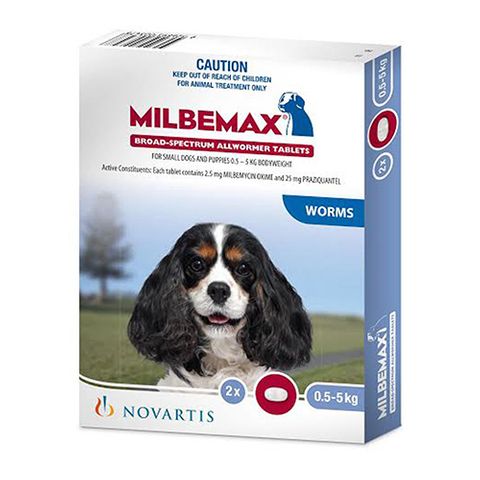 Milbemax Small  Dog 2 Tabs  0-5kg