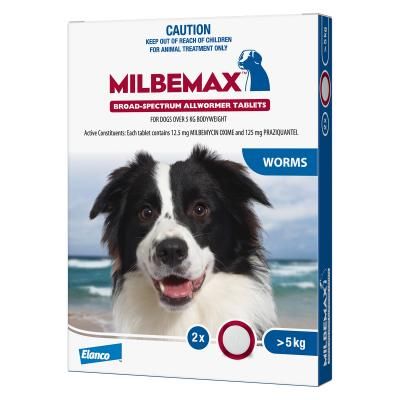 Milbemax Dog 2 Tabs 5kg-25kg