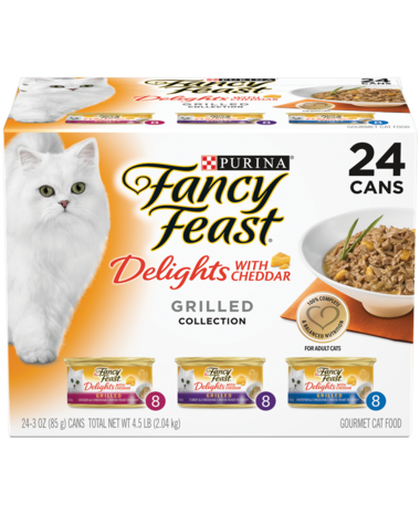 FANCY FEAST Cheddar Delights Grilled 24x85g Variety Pack 284