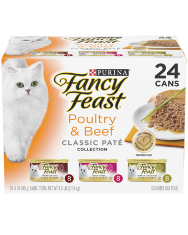 FANCY FEAST Poultry & Beef Classic Pate 24x85g Variety Pack 293