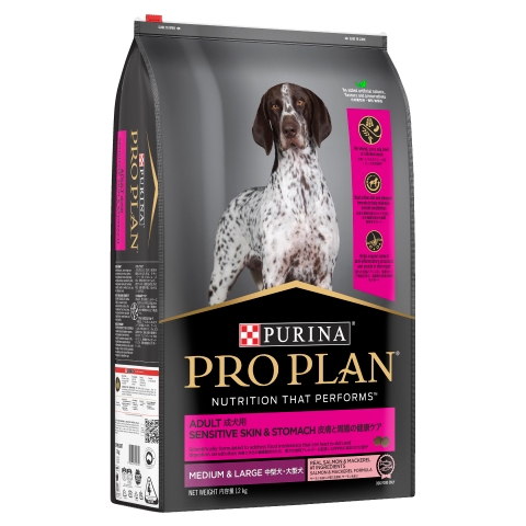 PRO PLAN Adult Sens Skin & Stom Medium & Large Breed Dry Dog Food 12kg