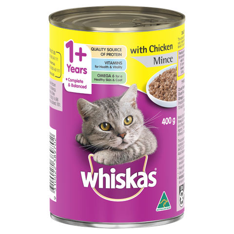 WHISKAS WET Chicken Mince  400g  (24/ slab)