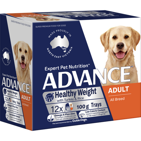 ADVANCE Single Wet Dog Adult Healthy Weight Turkey with Rice 12x100g