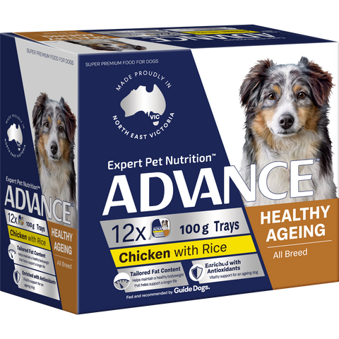ADVANCE Single  Wet Dog Adult Healthy Aging Chicken with Rice 12x100g