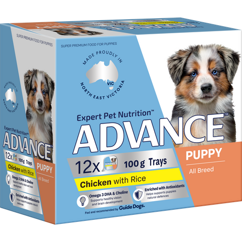 ADVANCE Single Serve Wet Dog Puppy Chicken with Rice 12x100g