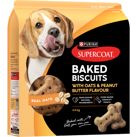 SUPERCOAT Baked Treats Peanut Butter & Oats 6x400g