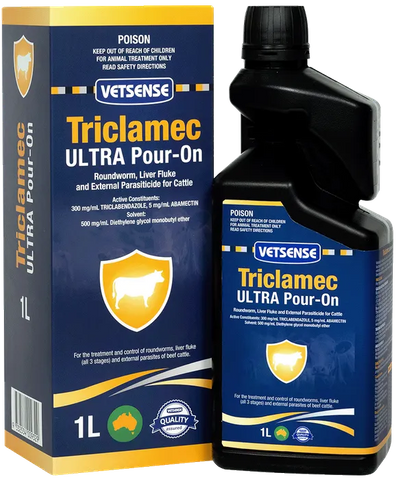 VETSENSE Triclamec Ultra Pour-On for Cattle 1lt